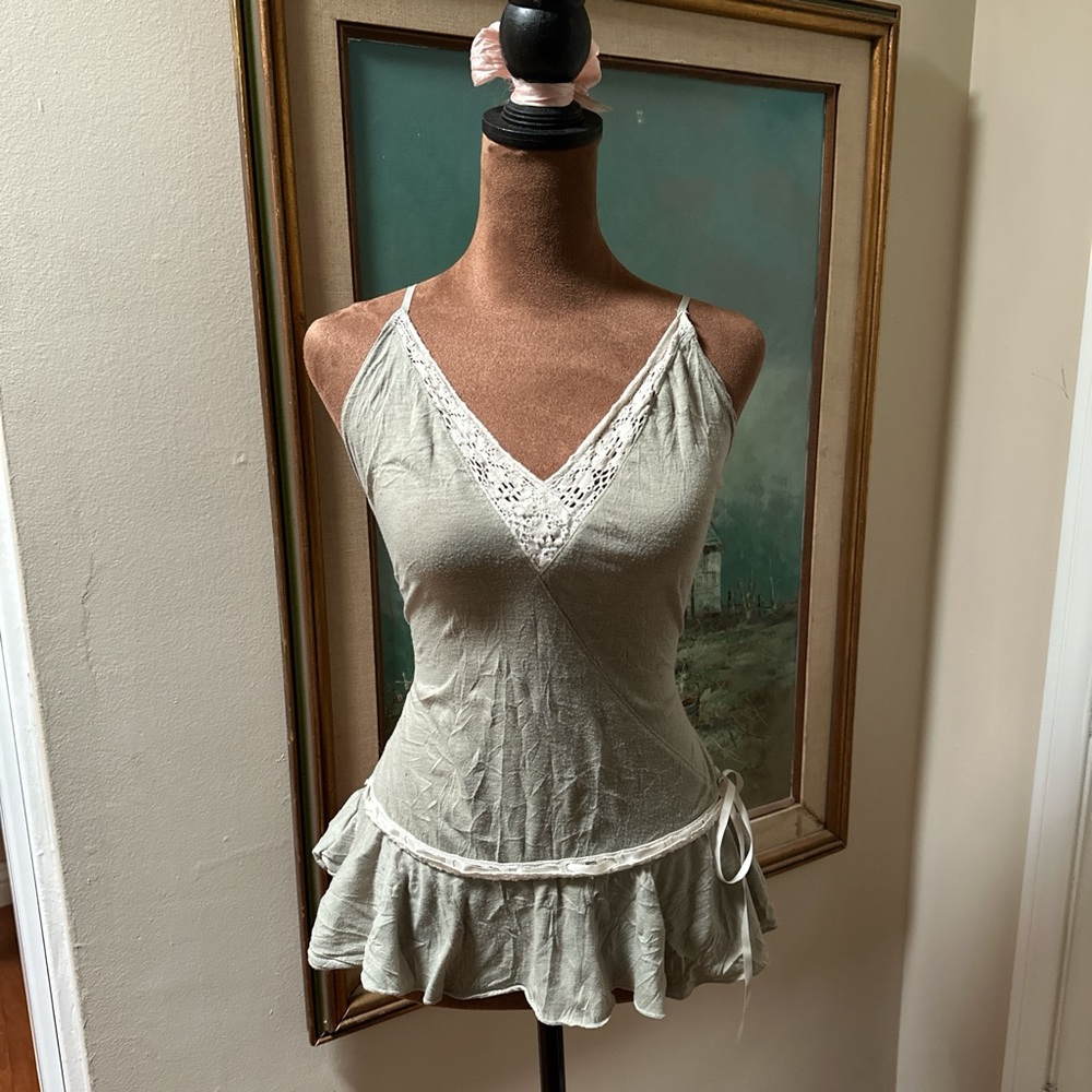 Y2K Fairycore Lace Trimmed Sleeveless Top Size M